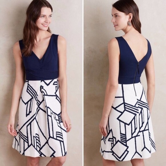 HD in Paris Dresses & Skirts - Anthropologie HD In Paris Ardmore Dress Navy White